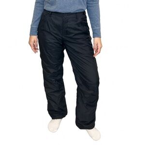 Ski Gear brand snow pants lined adjustable waist black nylon SZ MD side Pockets